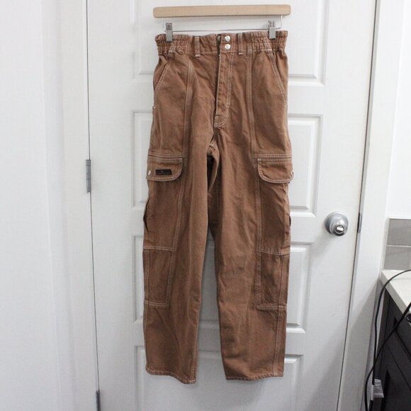 Urban Outfitters BDG Brown Blaine Relaxed Skate Jean Cargo Pockets Size 26 - Picture 1 of 4